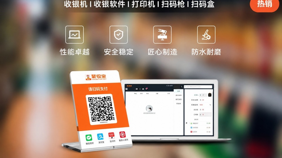 聚收宝收款码牌,桌面立式聚合收款码